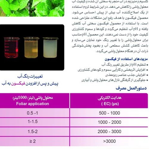 فیکسون فرمولایف کاهنده پی اچ و سختی آب